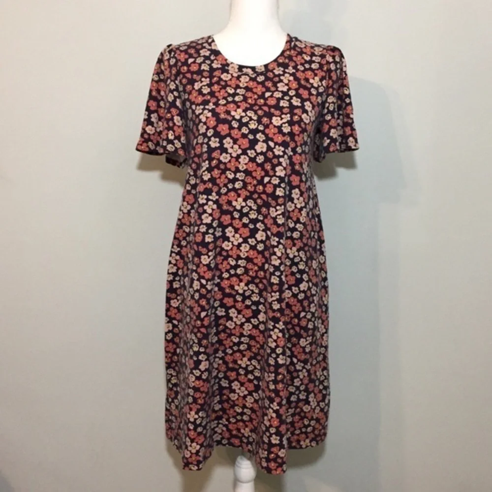 Coral Pink Floral T Shirt Shift Maternity Dress